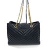 YSL Black Grain De Poudre Matelasse Chevron Tote Bag With Gold Hardware 14