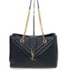 YSL Black Grain De Poudre Matelasse Chevron Tote Bag With Gold Hardware 13