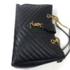 YSL Black Grain De Poudre Matelasse Chevron Tote Bag With Gold Hardware 18