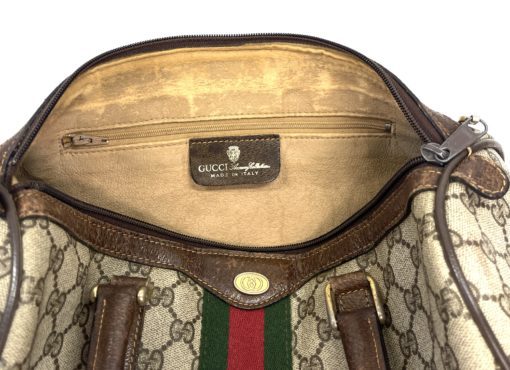 Vintage Gucci GG Tan Coated Canvas Satchel 19