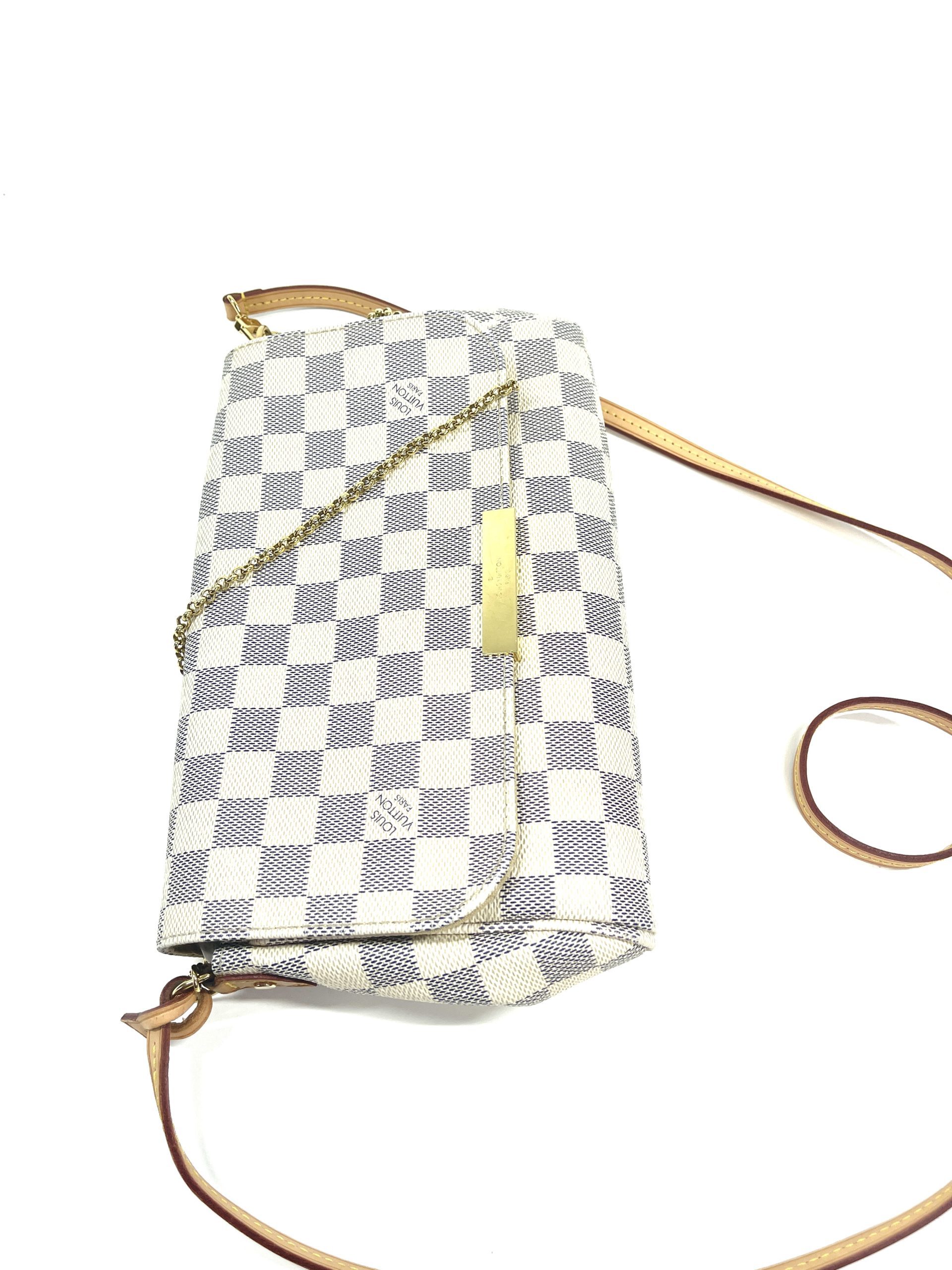 🔥NEW LOUIS VUITTON Favorite MM Damier Azur Pochette Crossbody Bag