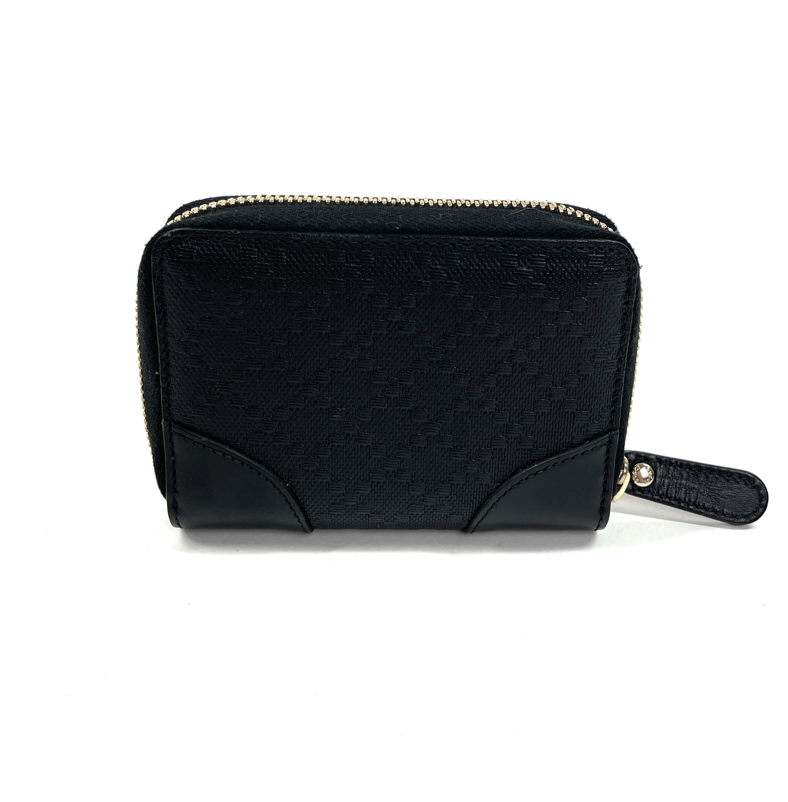 Gucci Black Leather Micro Guccissima Small Zippy Coin Wallet - A