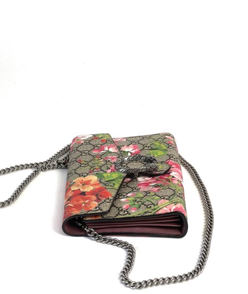 Gucci Beige GG Supreme Coated Canvas Mini Dionysus Blooms Wallet-On-Chain Bag 9