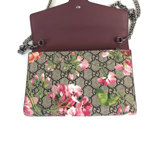 Gucci Beige GG Supreme Coated Canvas Mini Dionysus Blooms Wallet-On-Chain Bag 13