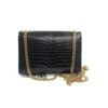YSL Saint Laurent Small Kate Crocodile-Embossed Black Leather Shoulder Bag With Gold Tassel 8