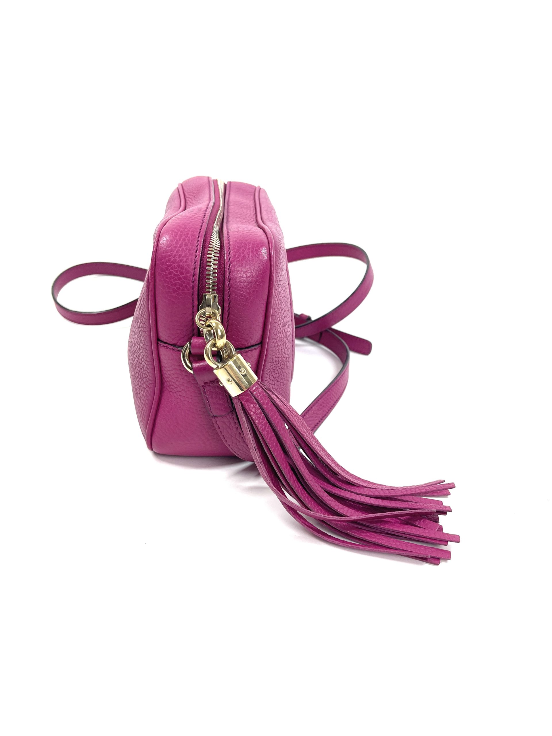 Gucci Pink Leather Small Soho Disco Crossbody Bag at 1stDibs