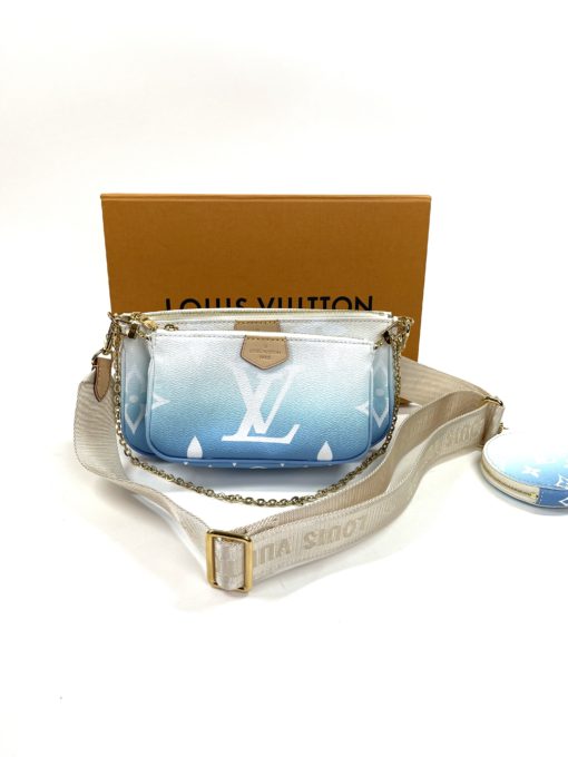 Louis Vuitton Monogram Giant By The Pool Multi Pochette Accessories Blue Crossbody w box