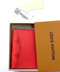 Louis Vuitton Monogram Taiga Pocket Organizer/Card Holder Red