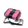 Prada City Calf Saffiano Cahier Bag Geranio Black Shoulder Bag With Studs 13