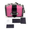 Prada City Calf Saffiano Cahier Bag Geranio Black Shoulder Bag With Studs 4