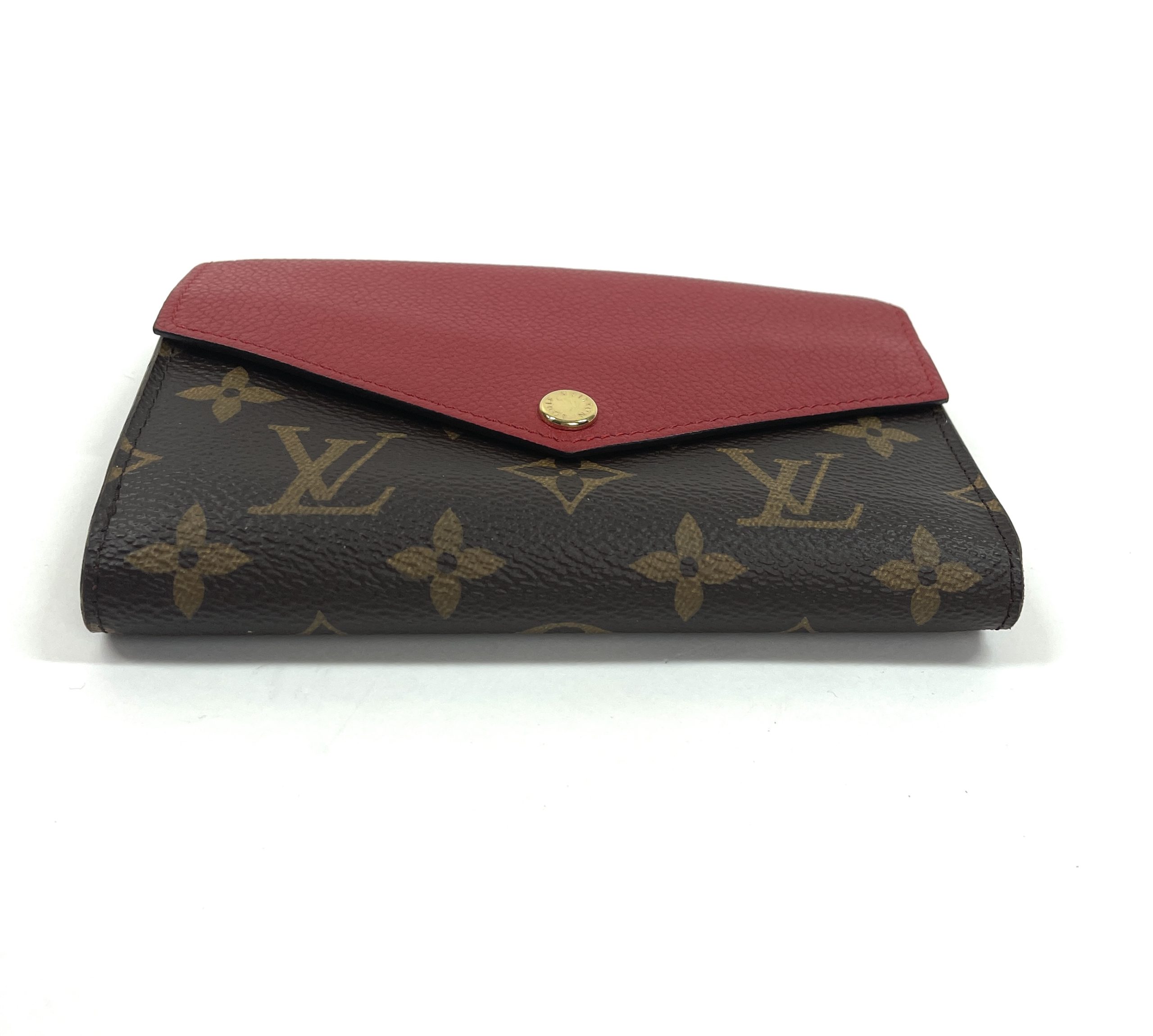 Auth LOUIS VUITTON Monogram Pallas Compact Wallet Cerise (Cherry)  Leather/Canvas