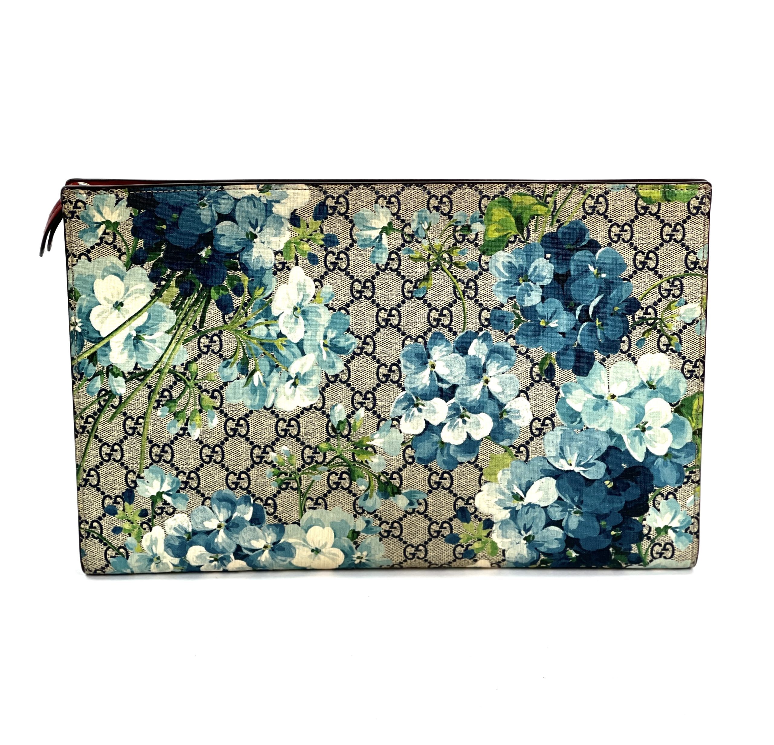 Gucci Blue Blooms Large Tablet Documents Holder - A World Of Goods For You,  LLC