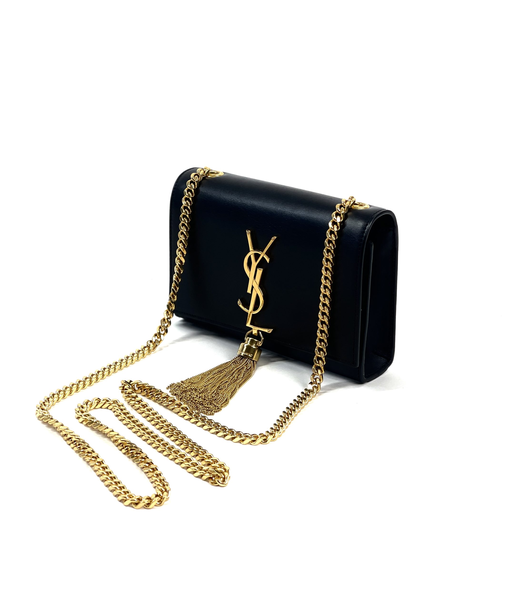 Saint Laurent Monogram Kate Small Chain Shoulder Bag Black & Gold Hardware