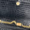 YSL Saint Laurent Small Kate Crocodile-Embossed Black Leather Shoulder Bag With Gold Tassel 13
