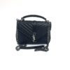YSL Black College Medium Matelasse Lambskin V-Flap Crossbody Bag 4