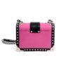 Prada City Calf Saffiano Cahier Bag Geranio Black Shoulder Bag With Studs 6