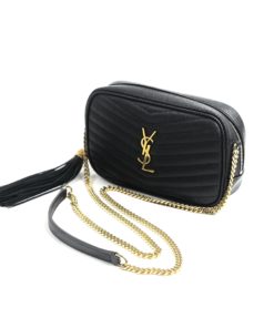 YSL Saint Laurent Mini Lou Black Matelassé Leather Camera Bag