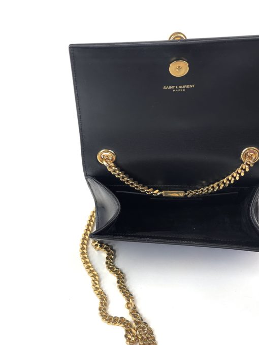 YSL Kate Black Leather Tassel Crossbody with Gold Hardware 6