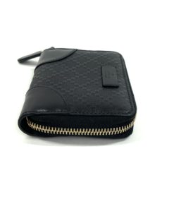 Gucci Black Leather Micro Guccissima Small Zippy Coin Wallet