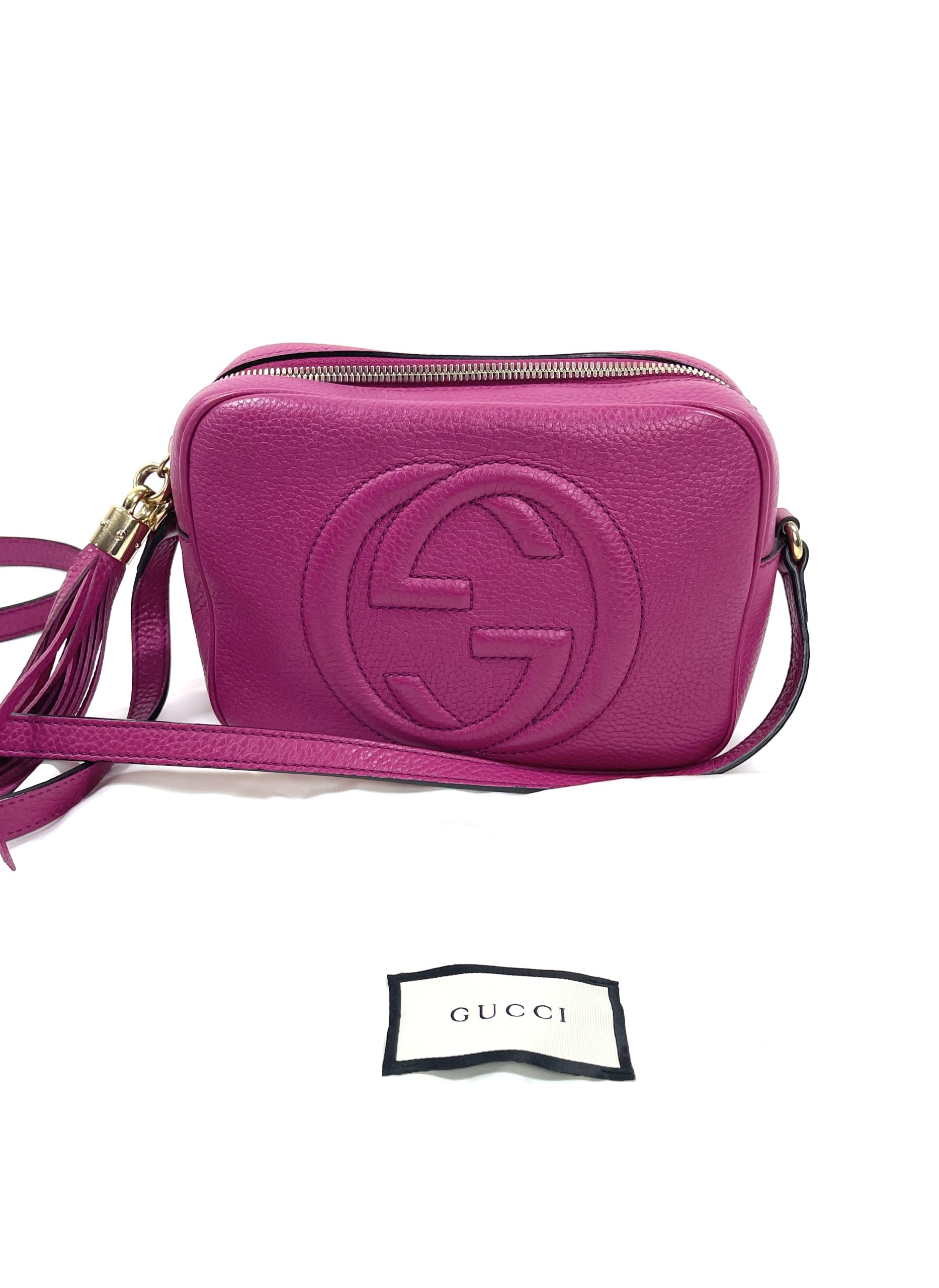 Gucci Pebbled Calfskin Medium Soho Flap Crossbody Hot Pink - A World Of  Goods For You, LLC