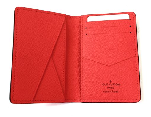 Louis Vuitton Monogram Taiga Pocket Organizer/Card Holder Red 13