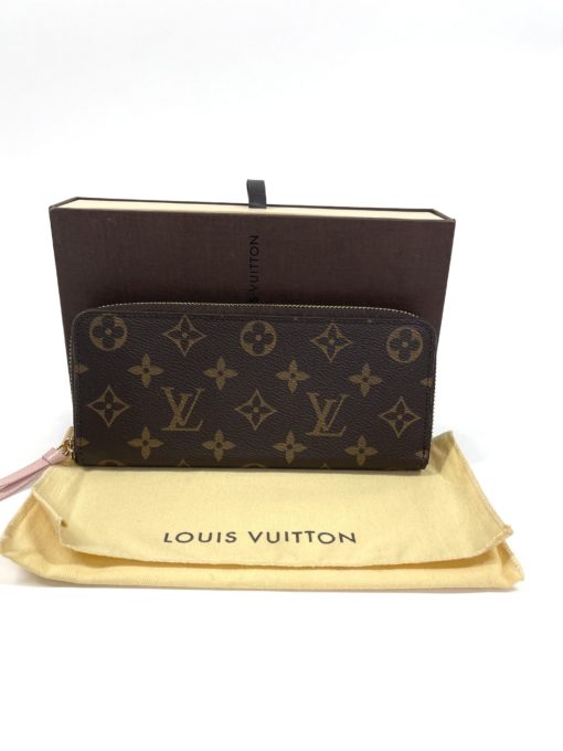 Louis Vuitton Monogram Clemence Wallet With Rose Ballerine