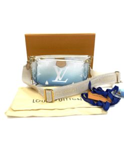 Louis Vuitton Monogram Giant By The Pool Multi Pochette Accessories Blue Crossbody w box & dust bag