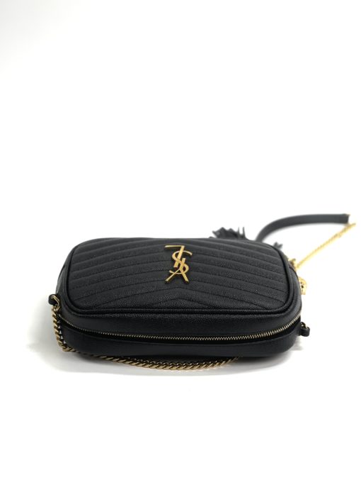 YSL Saint Laurent Mini Lou Black Matelassé Leather Camera Bag top