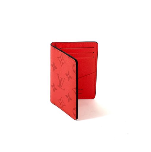 Louis Vuitton Monogram Taiga Pocket Organizer/Card Holder Red 7