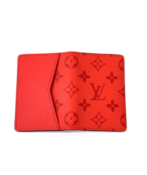 Louis Vuitton Monogram Taiga Pocket Organizer/Card Holder Red 6