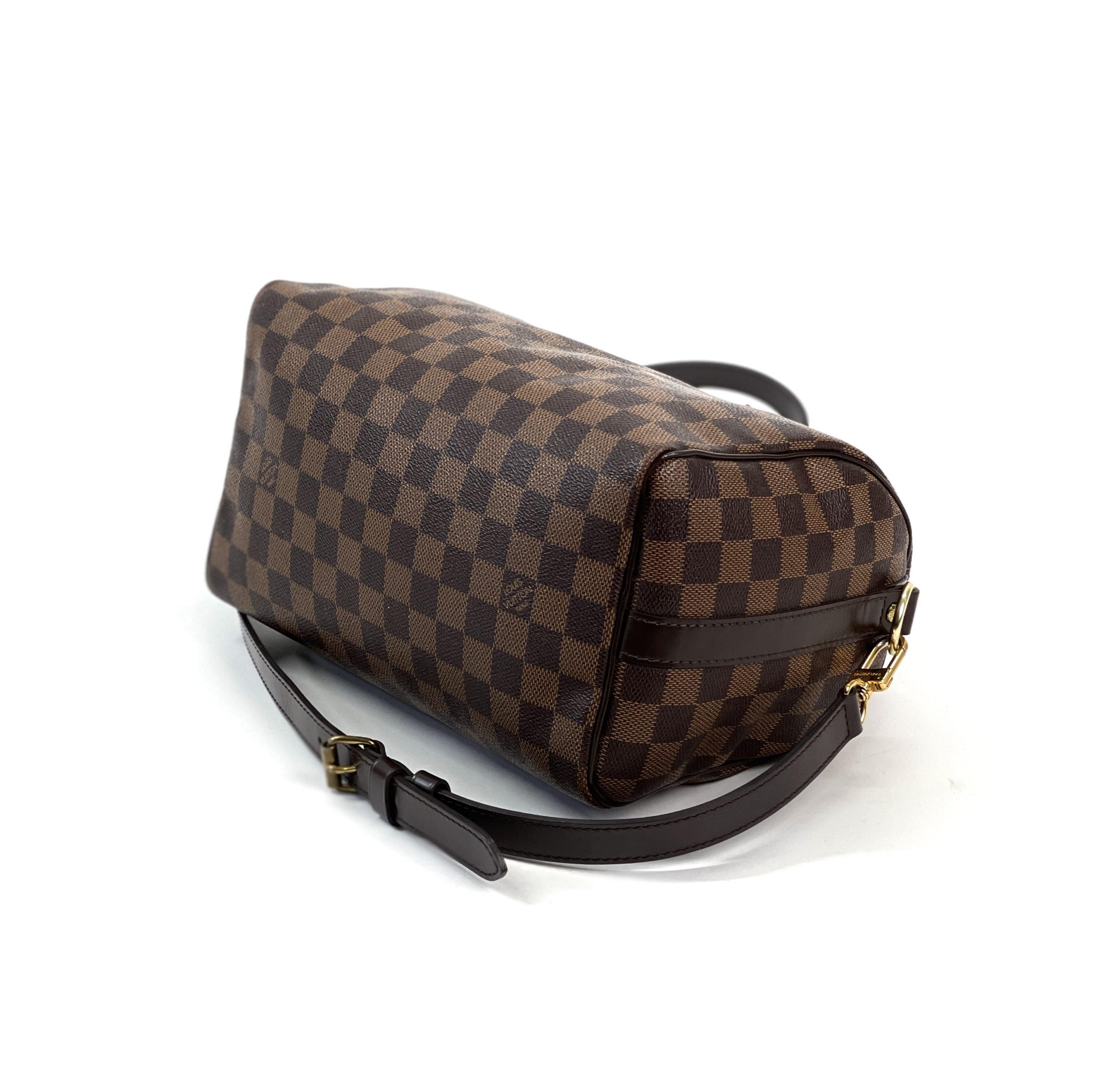 Louis Vuitton Damier Canvas Speedy 25 w/ Shoulder Strap Bag