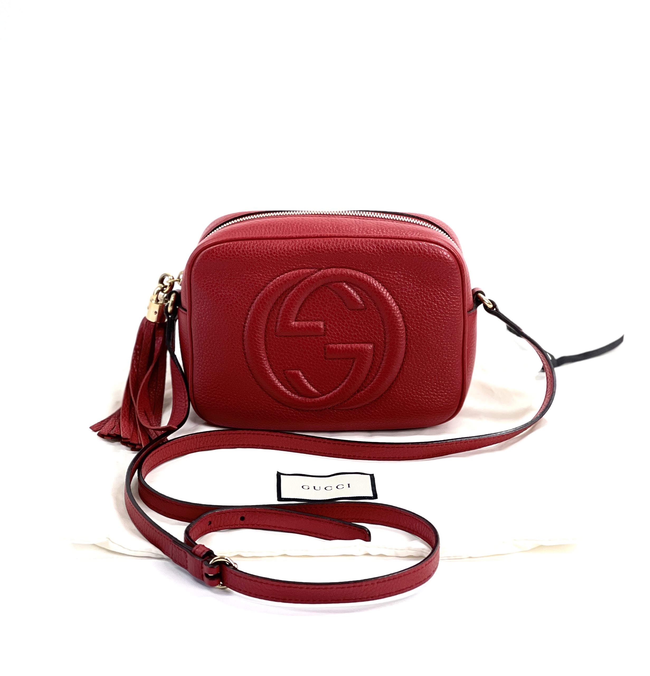 Gucci Microguccissima Small Leather Crossbody Bag Red