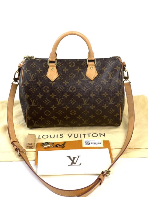 Louis Vuitton Monogram Speedy Bandoulière 30 Shoulder Bag front view