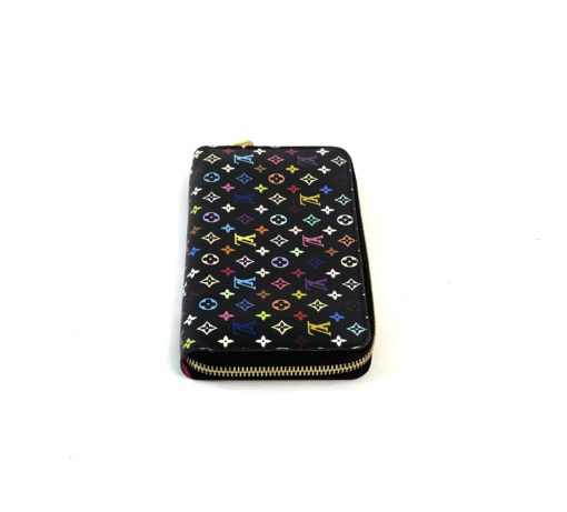 Louis Vuitton Monogram Multicolor Zippy Wallet Black Grenade Pink 8