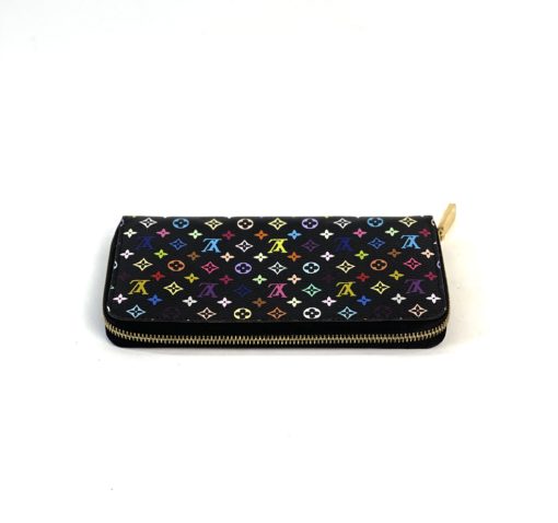 Louis Vuitton Monogram Multicolor Zippy Wallet Black Grenade Pink 9