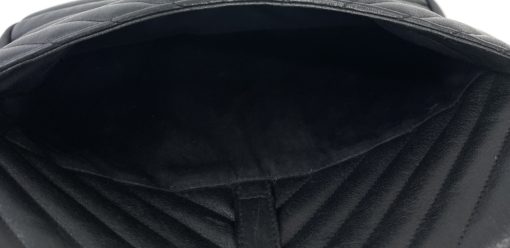 YSL Saint Laurent College Large Quilted Black Leather V-Flap Shoulder Bag 7