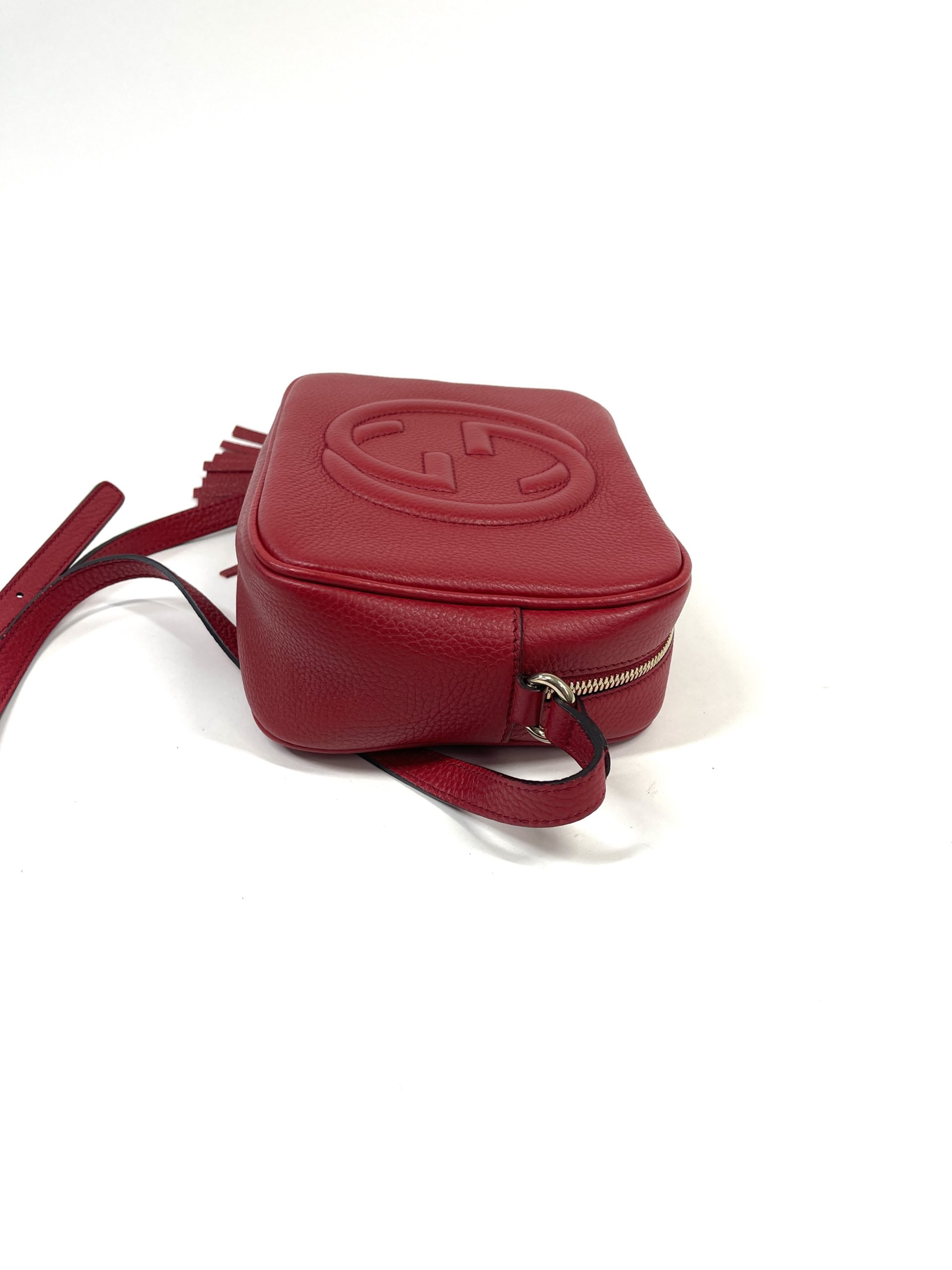 Gucci Soho Disco Vibrant Red Calfskin Leather Shoulder Bag - MyDesignerly