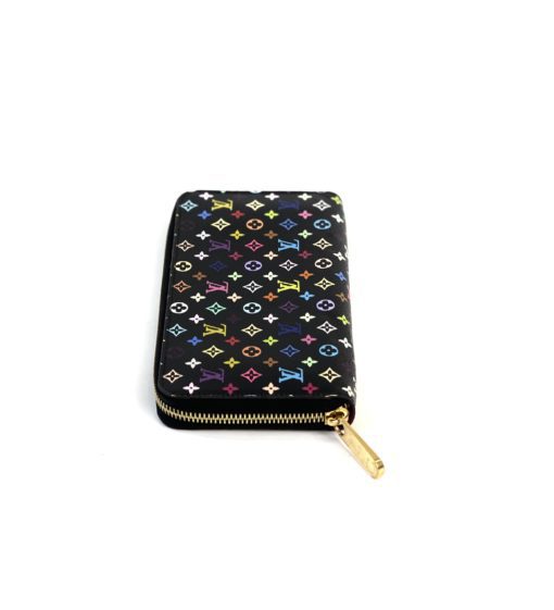 Louis Vuitton Monogram Multicolor Zippy Wallet Black Grenade Pink 11