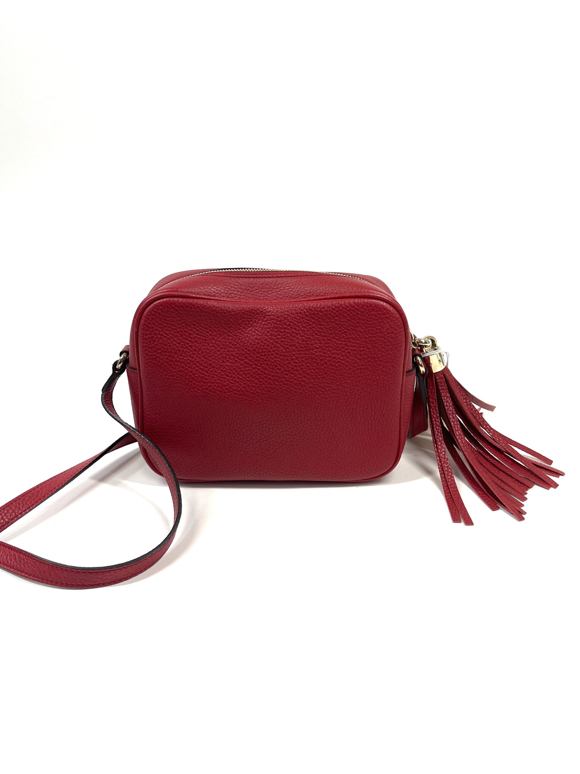 Gucci Soho Disco Red Leather GG Tassel Chain Crossbody Bag – Queen Bee of  Beverly Hills