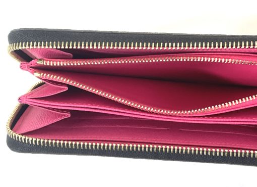 Louis Vuitton Monogram Multicolor Zippy Wallet Black Grenade Pink 15