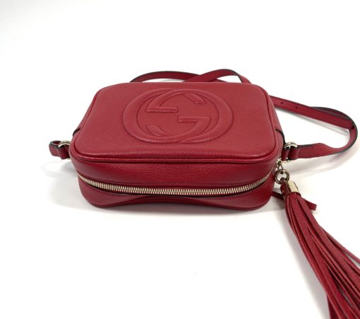 Gucci Soho Red Leather Disco Bag Crossbody 6