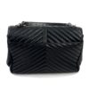 YSL Saint Laurent College Large Quilted Black Leather V-Flap Shoulder Bag 5