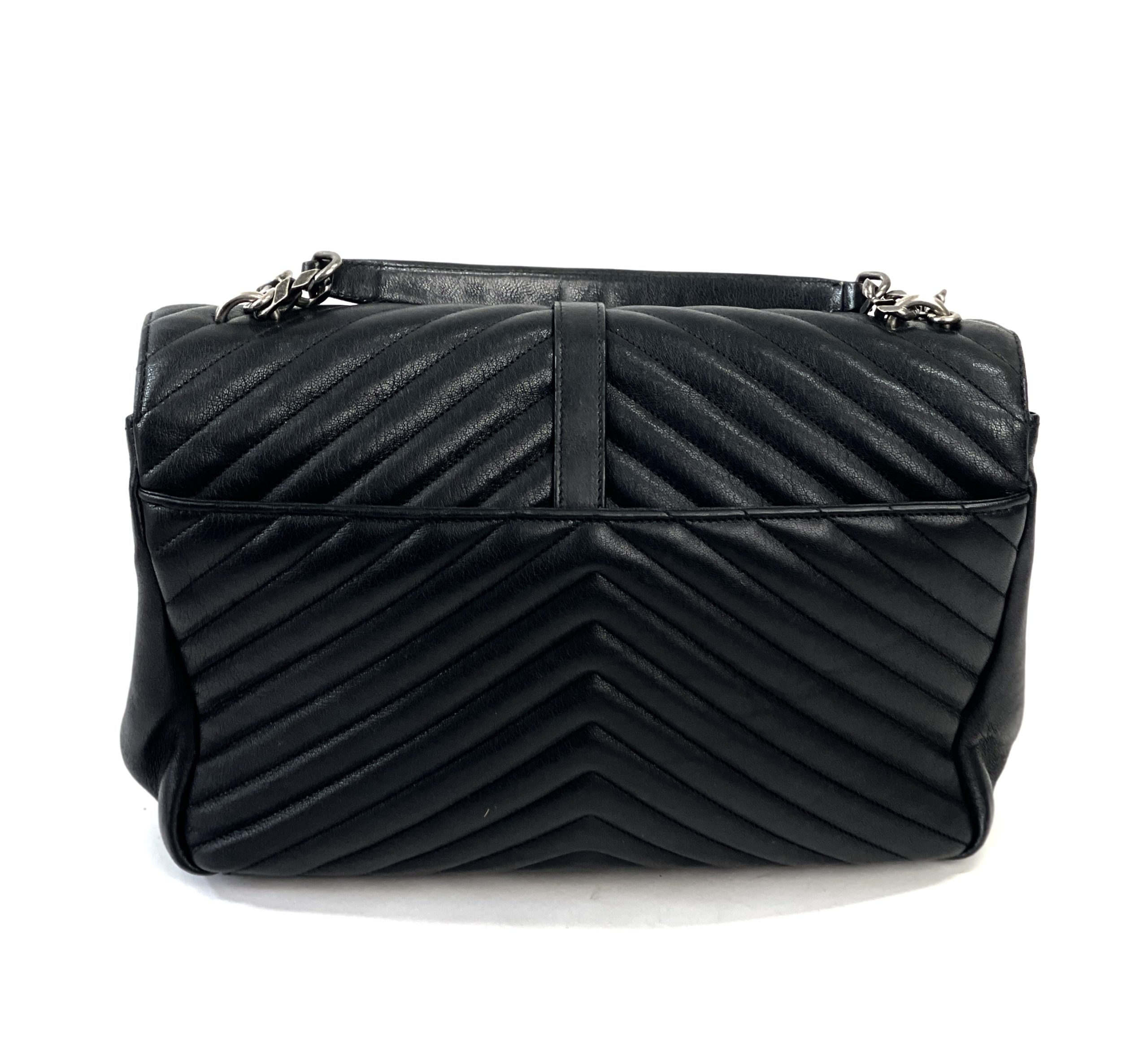 Collége monogramme leather handbag Saint Laurent Black in Leather