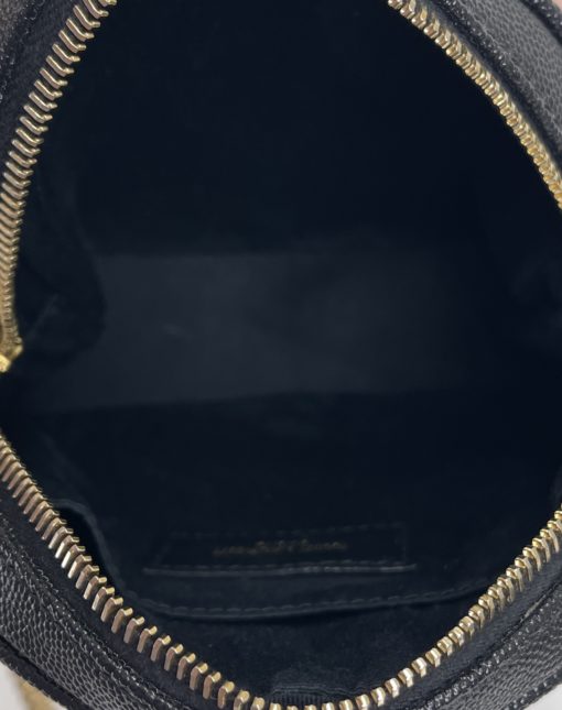 YSL Saint Laurent Vinyle Round Quilted Black Grain de Poudre Crossbody Bag 14