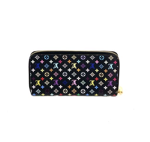 Louis Vuitton Monogram Multicolor Zippy Wallet Black Grenade Pink 6