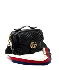 Gucci Matelasse Sylvie Web Marmont GG Black Handbag