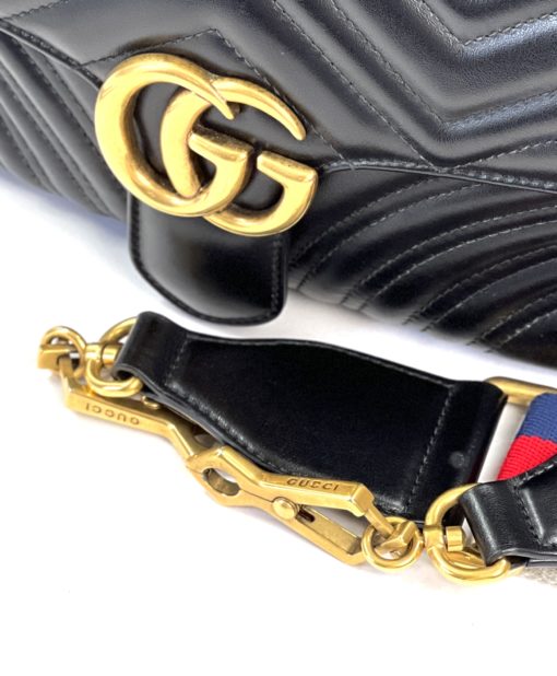 Gucci Matelasse Sylvie Web Marmont GG Black Handbag 14