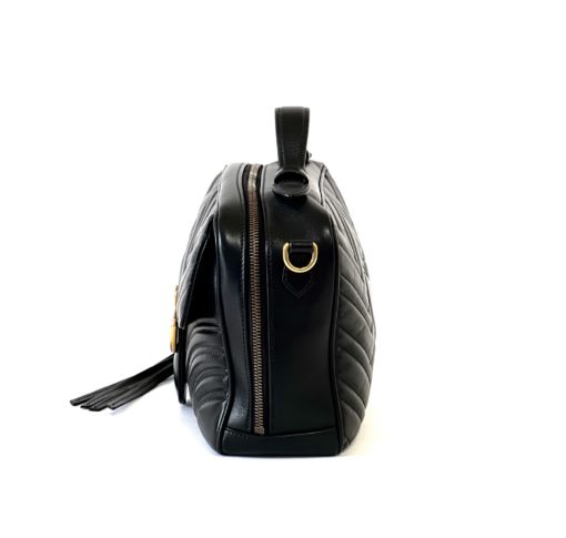 Gucci Matelasse Sylvie Web Marmont GG Black Handbag 12