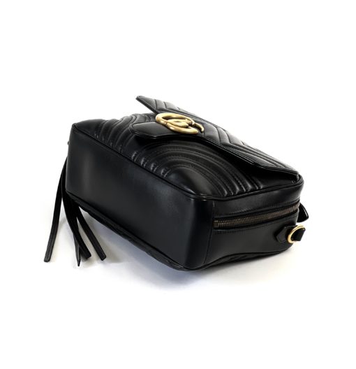 Gucci Matelasse Sylvie Web Marmont GG Black Handbag 8