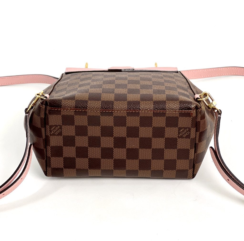 Louis Vuitton Clapton Backpack Damier Brown Canvas Leather Pink Crossbody 